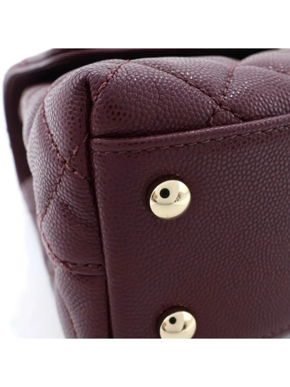 Chanel Coco Handle XS 2-Way Shoulder Bag Caviar Leather Burgundy Gold